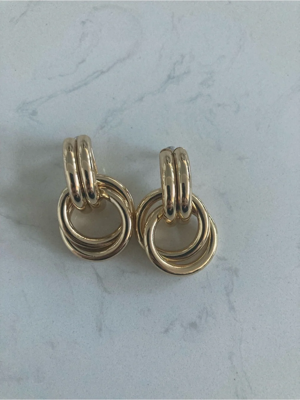 Gold Baby Knot Twisted Hoop Earrings - Picture 2 of 3